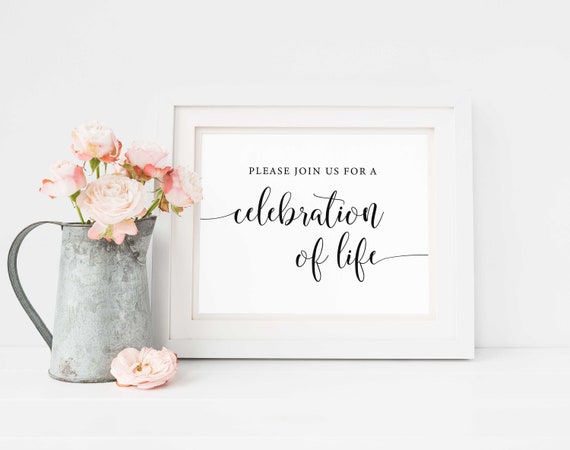 Celebration of Life Sign, Funeral Sign, Memorial Sign, Celebration of Life  Decorations, Funeral Decor, Funeral Welcome Sign Instant Download -   Israel