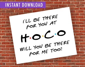 Promposal Poster, Homecoming Proposal Sign, Friends Theme Homecoming 2022, HOCO Proposal Signs, Prom Proposal, Promposal Printable