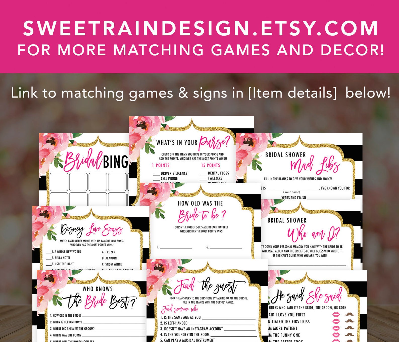 Don't Say Bride or Wedding Game Printable Kate Bridal | Etsy