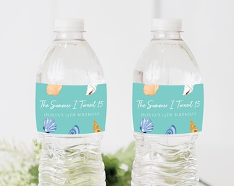 The Summer I Turned Birthday Party Water Bottle Label Template, Cousins Beach, TSITP Birthday Labels, Turned Pretty, Teenager Birthday