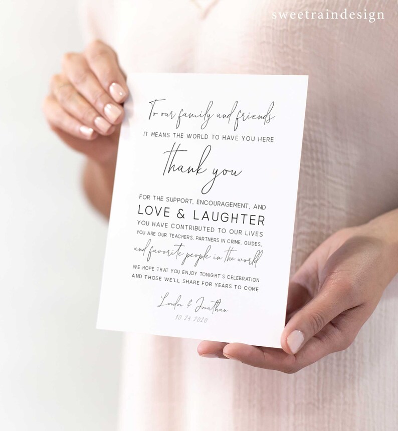 London Minimalist Wedding Thank You Notes Wedding Table Etsy