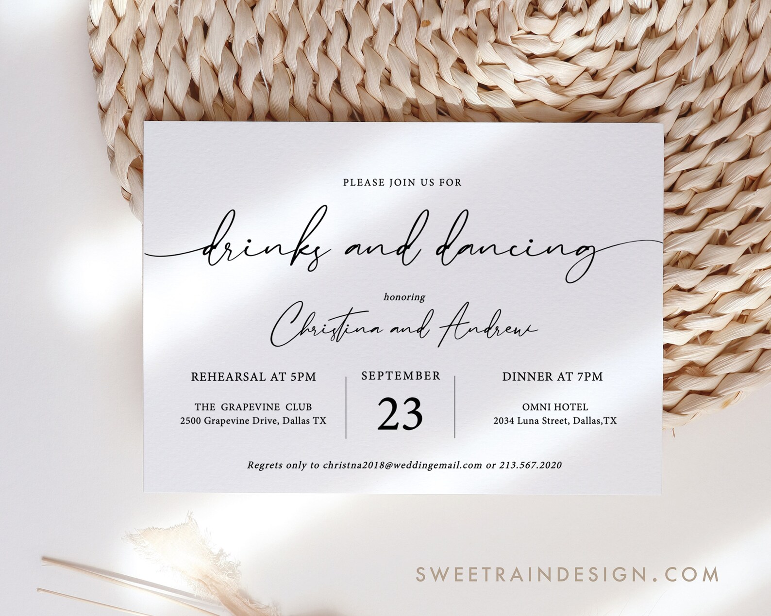 Rehearsal Dinner Invitation Template Wedding Rehearsal Etsy