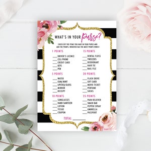 Kate Möhippa-lekpaket, utskrivbart möhippa-lekpaket, Bröllopsdusch-lek, Han sa att hon sa, Blommiga möhippa-aktiviteter DIY bild 4