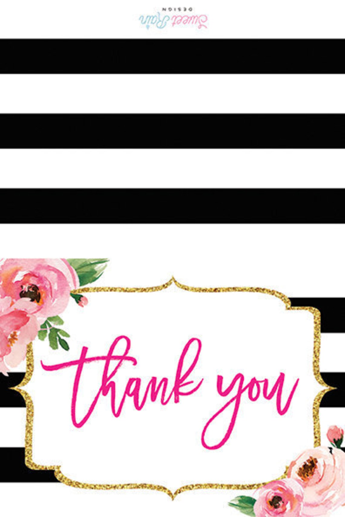 Kate Thank You Card Spade Printable Thank You Cards Kate Etsy