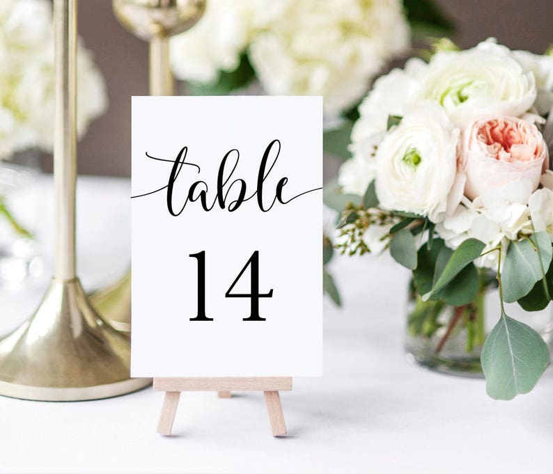 Table Numbers Printable Table Numbers Wedding Table Numbers - Etsy
