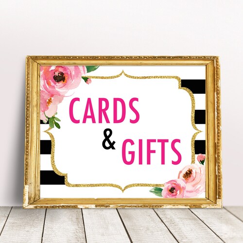 Cards and Gifts Sign Kate Bridal Shower Sign Spade Party - Etsy