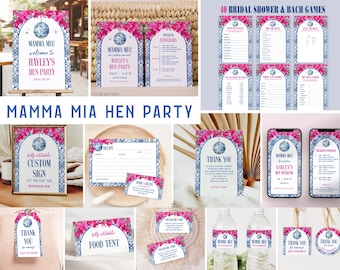 Editable Mamma Mia Hen Party Bundle, Dancing Queen Bachelorette Games, Honey Honey, Mamma Mia Bach Printable, Disco Hen Weekend, Digital