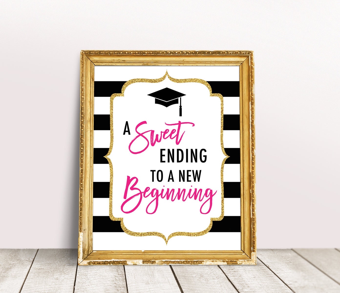 kate-graduation-party-decoration-a-sweet-ending-to-a-new-beginning-sign-college-graduation-dessert-table-sign-pink-graduation-printable-etsy for A Sweet Ending To A New Beginning Graduation Free Printable Kate Graduation Party Decoration, A Sweet Ending to A New Beginning Sign, College Graduation Dessert Table Sign, Pink Graduation Printable - Etsy for A Sweet Ending To A New Beginning Graduation Free Printable