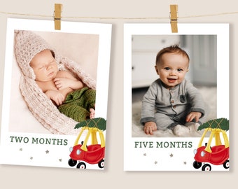 Most Onederful Time Of The Year Birthday Photo Banner, Winter 1st Birthday First Year Photos, Monthly Photo Banner, Christmas Birthday 07