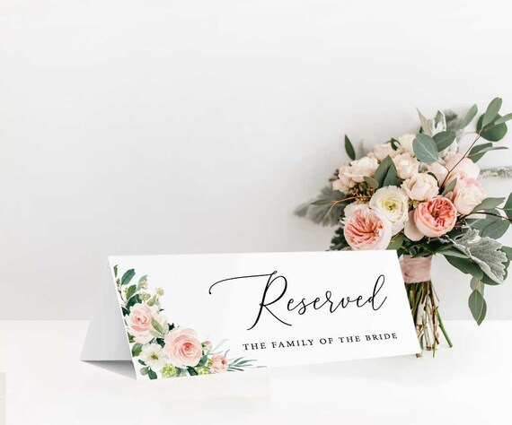 Wedding Reserved Tent Cards, Reserved Sign Printable, Reserved Table Sign, Reserved for Family Sign, Reserved Row Sign, Wedding Template Il_570xn