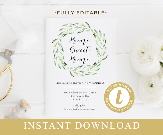 new home card moving announcement editable template home free moving announcement templates