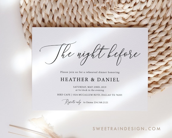 Modern Sweet Script Rehearsal Dinner Invitations Set of 25 AA6513
