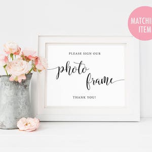 Please Sign Our Photo Frame Sign, Memory Frame Sign, Photo Guest Book Sign, Sign Our Guest Frame, Frame Guestbook Sign, Printable Wedding image 4