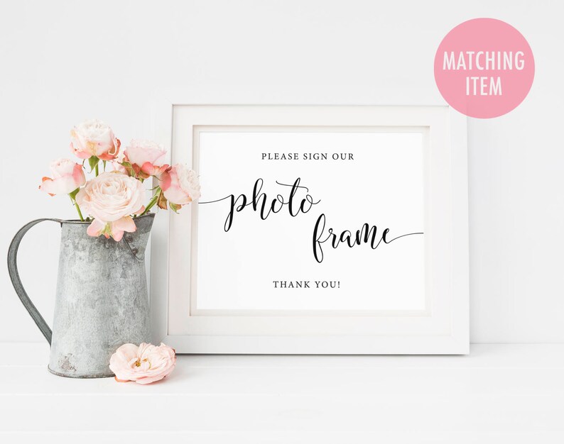 Please Sign Our Photo Frame Sign, Memory Frame Sign, Photo Guest Book Sign, Sign Our Guest Frame, Frame Guestbook Sign, Printable Wedding image 4