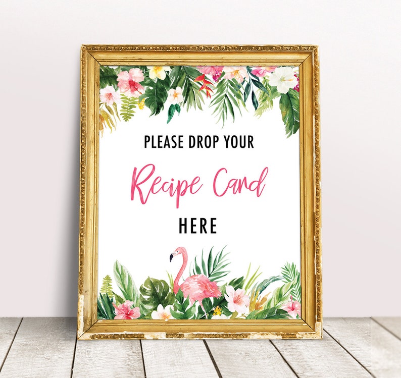Tropical Cards and Gifts Sign Gift Table Sign Tropical Theme Decor Tropical Baby Shower Tropical Wedding Decorations Flamingo Party Sign