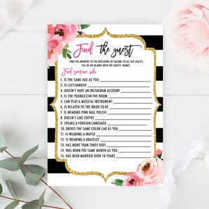 Kate Möhippa-lekpaket, utskrivbart möhippa-lekpaket, Bröllopsdusch-lek, Han sa att hon sa, Blommiga möhippa-aktiviteter DIY bild 7