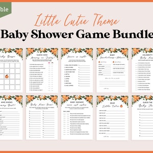 Cutie Baby Shower Games Printable, A Little Cutie Baby Shower, Over and Under, Citrus Baby Shower, Baby Shower Activity