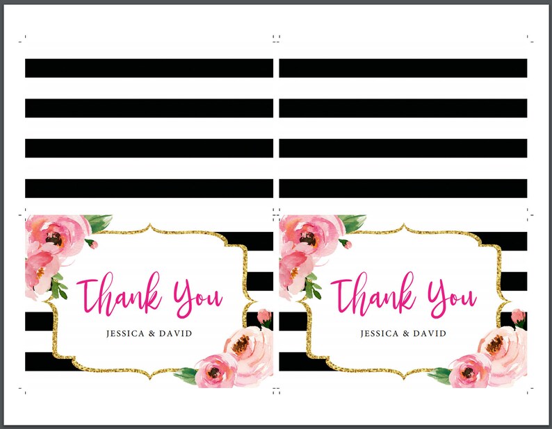 Kate Thank You Card Printable Floral Thank You Note Card - Etsy