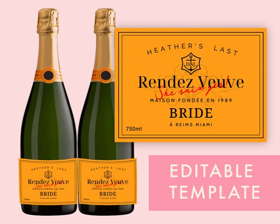 Champagne Bachelorette Party Favor Labels, Custom Veuve Labels, Last Rendez Veuve Template, Champagne Labels, Veuve Decorations, Digital Il_570xn