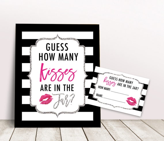 How Many Kisses Printable Game, Kate Bridal Shower Games, Silver Guess ...