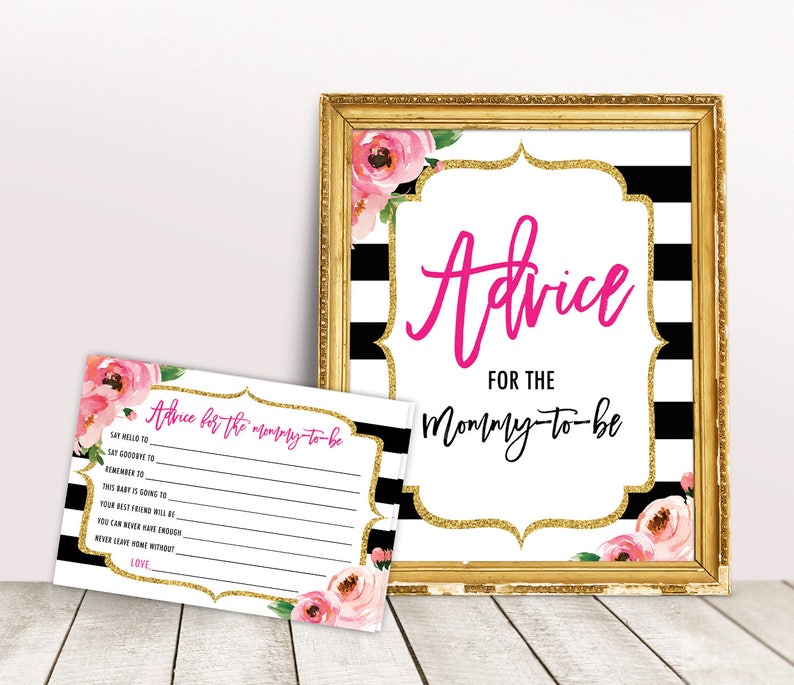 Printable Advice for Mommy to Be Kate Spade Baby Shower Game - Etsy