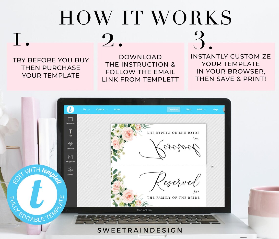 Wedding Reserved Tent Cards Reserved Sign Printable Reserved Etsy