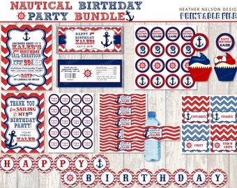 Nautical Digital Birthday Party Bundle