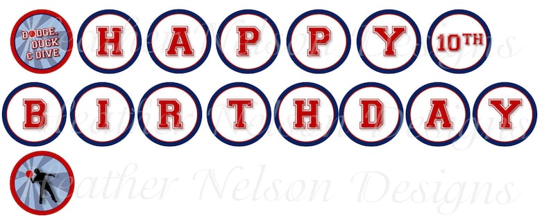 Digital Dodgeball Birthday Party Banner
