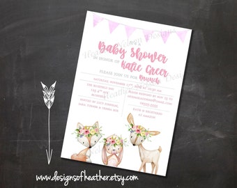 Baby Animals Digital Baby Shower Invitation