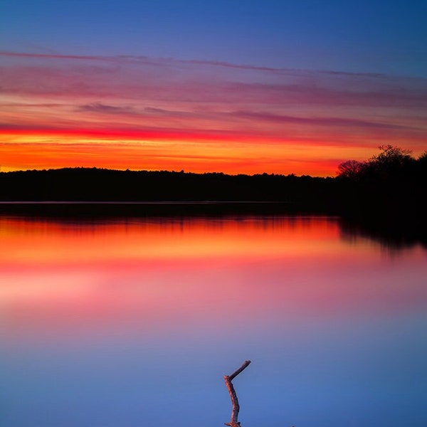 Still - Lower Mystic Lake, Medford, Massachusetts - New England -  Photo Print - Home Decor - Wall Art - Free Shipping