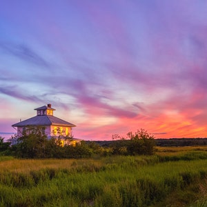 Plum Island Pink House Sunset - Newbury, Massachusetts -  Photo Print - Home Decor - Wall Art - Free Shipping