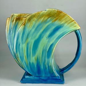 Flaxman Ware by Wadeheath Pottery Art Deco Streamline Pitcher Vase
