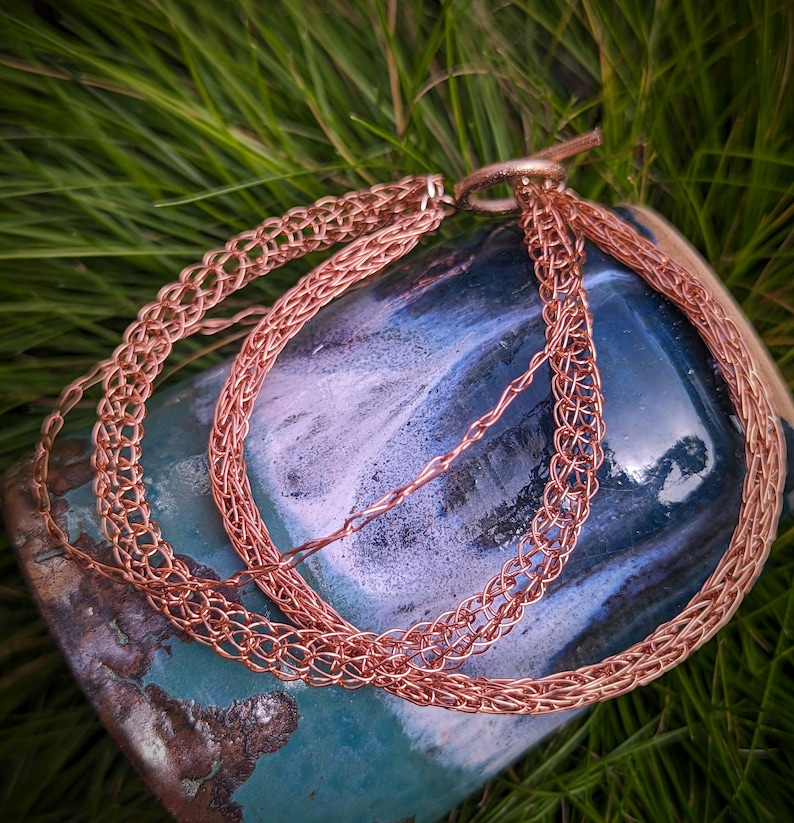 Copper Viking Weave Three Strand Bracelet. Handmade With Ring Bar ...