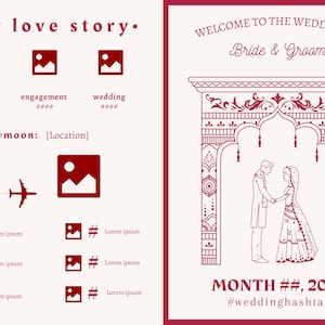 Hindu Indian Wedding Program Template [CANVA - EDITABLE / DIGITAL]