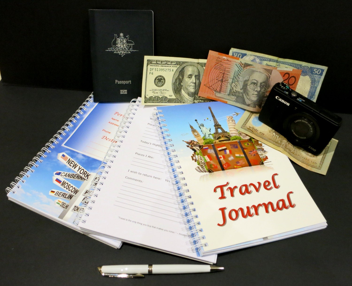 Travel Journal Practical Travel Diary to Record Highlights of Etsy