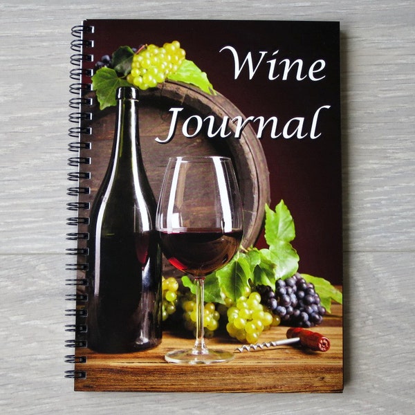 Wine Journal, Wine Diary, Winery, Wine Gifts, A5 Wire Bound, Wine Connoisseur, Great Gift for Wine Lovers, Wine Tasting Notes, Wine Notebook