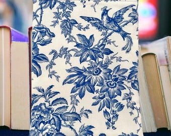 Book Pouch, Paperback Cover, Padded Paperback Pouch, Padded Book Sleeve, Blue Butterflies, Medium Book Bag, Book Sac, Book Protector