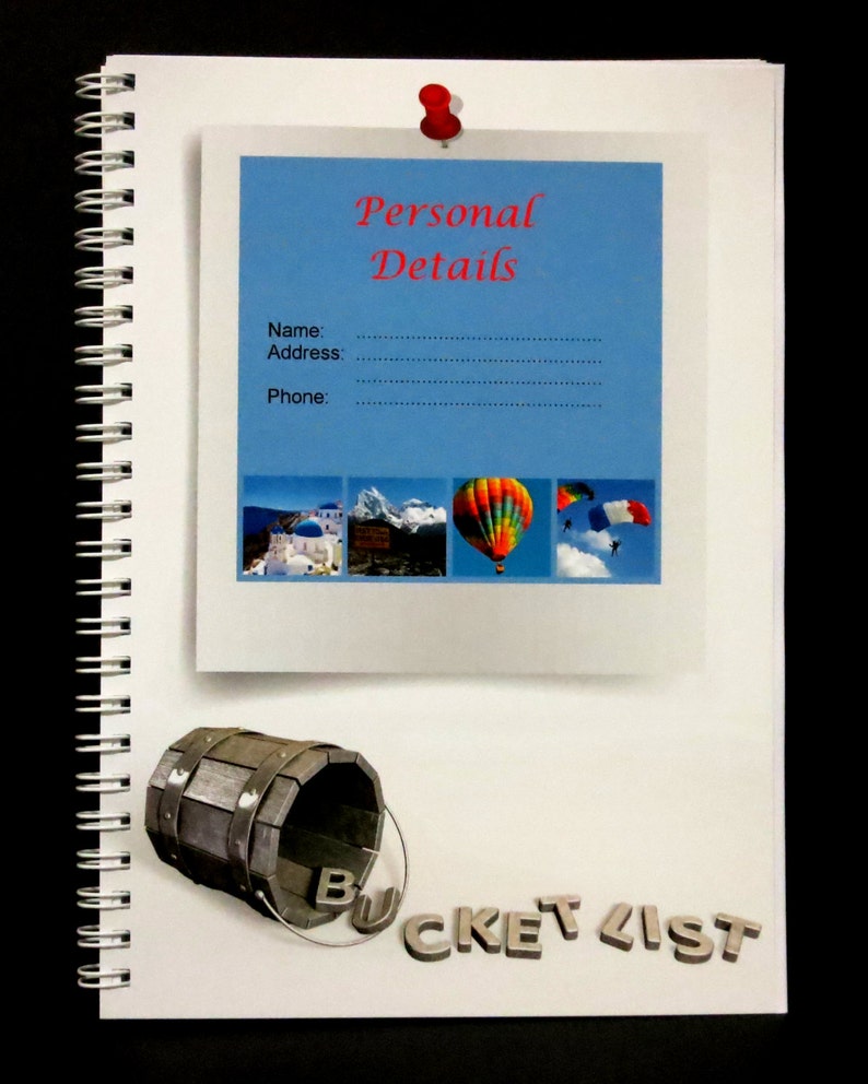 Bucket List Journal, Bucket List Goals, Gift for Retirement, Goals