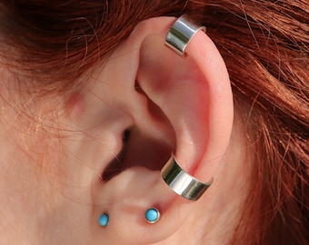 Wide Silver Helix Ear Cuff, No Piercing, Ear Huggie - Etsy