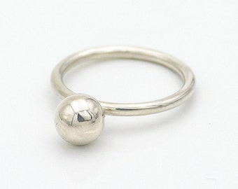 Bague En Argent Massif - Cercle Ajouré Et Martelé - Taille 52 - Occasion