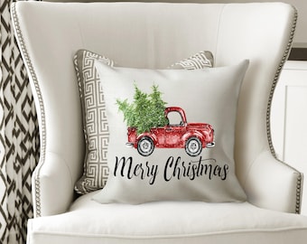 christmas tree truck pillow cover faux burlap christmas pillow merry christmas pillow cover burlap pillow case christmas truck pillow - Burlap Christmas christmas tree truck pillow cover faux burlap christmas pillow merry christmas pillow cover burlap pillow case christmas truck pillow - Burlap Christmas