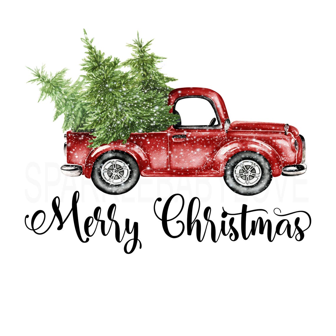 Merry Christmas Tree Truck Holiday Decals Christmas Truck Etsy