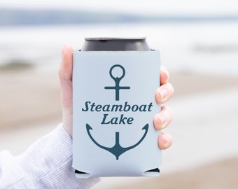 Custom Lake Can Cooler | Anchor Lake Name Neoprene Can Cooler | Nautical Coolie | Custom Lake Map | Table Rock Lake | Boat Coolie