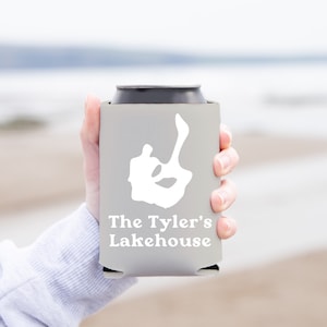 Custom Lakehouse Can Cooler | Customizable Coolie | Custom Lake Map | Lake of the Isles | Lake Coolie | Boat Coolie | Lakehouse Coolie