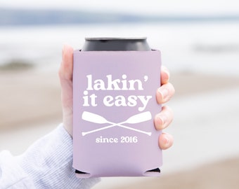 Lakin' It Easy Can Cooler | Customizable Coolie | Custom Lake Map | Lake Benton | Lake Coolie | Boat Coolie