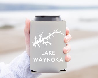 Custom Lake Can Cooler | Lake Map Coolie | Customizable Lake Coolie | Custom Lake Map | Lake Waynoka | Boat Coolie | Lake Day Coolie