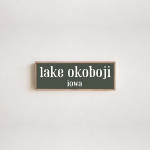 Custom Framed Lakehouse Sign Customizable Lake Sign Custom Lake Map Lake Okoboji Lakehouse Wall Decor Lakehouse Art image 1