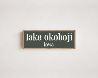 Custom Framed Lakehouse Sign | Customizable Lake Sign | Custom Lake Map | Lake Okoboji | Lakehouse Wall Decor | Lakehouse Art