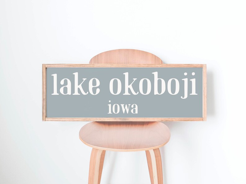 Custom Framed Lakehouse Sign Customizable Lake Sign Custom Lake Map Lake Okoboji Lakehouse Wall Decor Lakehouse Art image 2