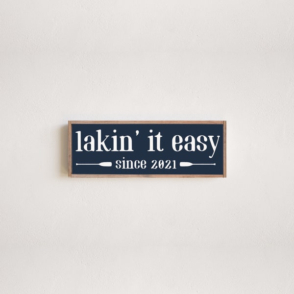 Lakin' It Easy Framed Sign | Customizable Lake Sign | Lakehouse Sign | Lake Barcroft | Lakehouse Wall Decor | Lake It Easy